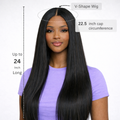 V Part Straight Wig – 100% Human Hair, No Sew U Part Half Wig, Ready to Wear