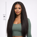 Kinky Straight V-Part & U-Part Drawstring Wig – 100% Human Hair