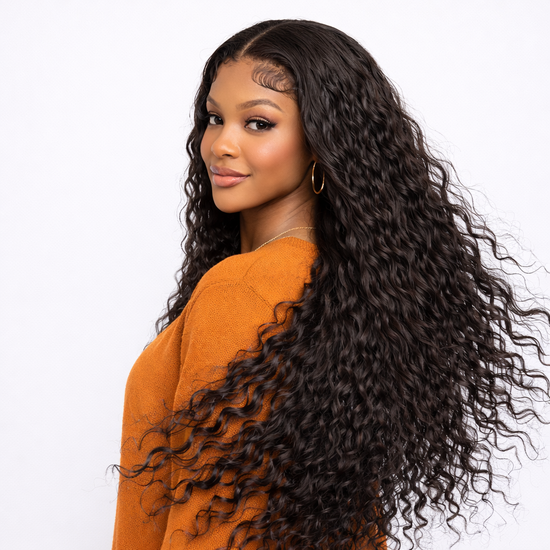 200 Density HD 13X6 Transparent Deep Water Wave Curly Lace Frontal Wigs 30 40 Inch 13X4 Lace Front Human Hair Wig