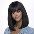 2x1 Straight Bob Wig with Bangs – Brazilian Human Hair