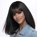 2x1 Straight Bob Wig with Bangs – Brazilian Human Hair