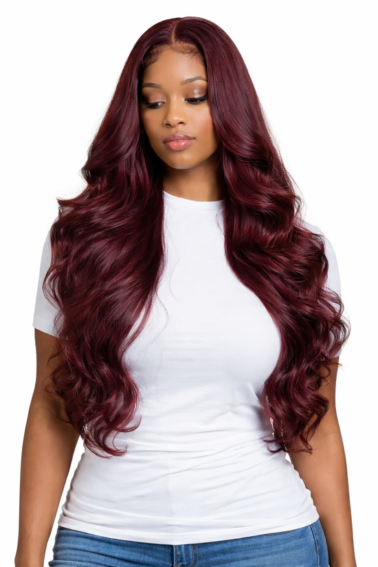 99J Burgundy Body Wave Bundles with 4x4 Closure – 30 Inch