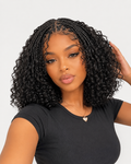 Natural Black Boho Braids Front Curly Glueless Human Hair Wig