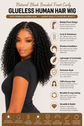 Natural Black Boho Braids Front Curly Glueless Human Hair Wig