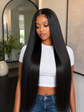 Natural Black Bone Straight Glueless HD Lace Human Hair Wig