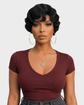 Natural Black Finger Wave Pixie Cut Human Hair Wig