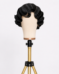 Natural Black Finger Wave Pixie Cut Human Hair Wig