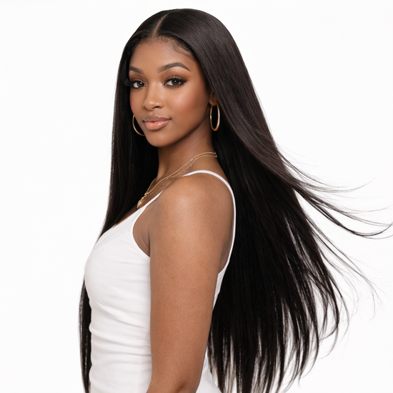 Straight Wigs Human Hair 13X4 Straight Lace Front Human Hair Wig Pre Plucked HD Transparent 30 Inch Lace Frontal Straight Human Hair Wigs for Women with Baby Hair 180 Density Natural Black