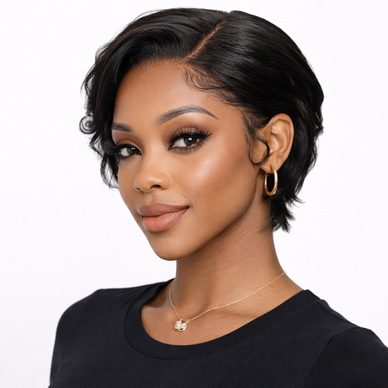 13x4 Pixie Cut Lace Front Wig – Natural Color Brazilian Human Hair