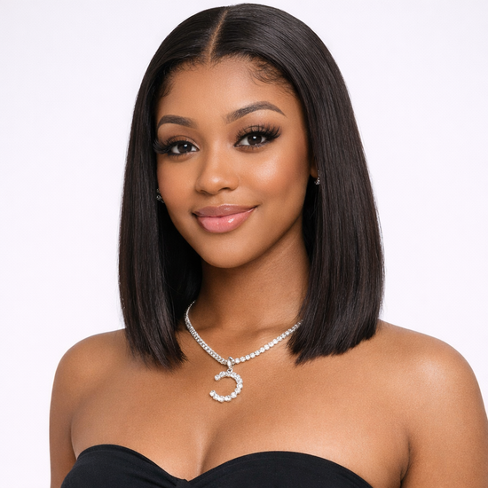 Straight Bob Lace Front Wig – 13x4 Glueless, 250% Density Human Hair