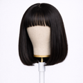 2x1 Straight Bob Wig with Bangs – Brazilian Human Hair