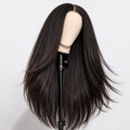 Kinky Straight V-Part U-Part Human Hair Wig – 150% Density, Minimal Leave-Out