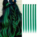 6 Pcs Clip Extensions, 24 Inch Colored Hair Extensions Party Highlights Long Straight Synthetic Hairpieces for Women Kids Girl