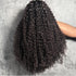 Kinky Curly Half Wig Human Hair Wear and Go Seamless Water Wave 3 in 1 Half Wig Glueless Headband Clip in Wig No Sew in Black