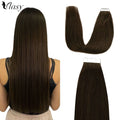 Straight Mini Tape-In Hair Extensions – Seamless Skin Weft, 100% Human Hair (12"–24")
