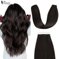 Straight Mini Tape-In Hair Extensions – Seamless Skin Weft, 100% Human Hair (12"–24")