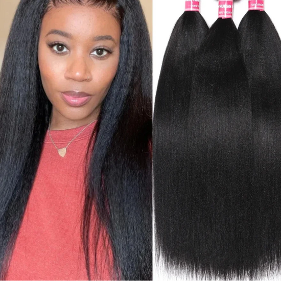 Straight Human Hair Bundles – Natural Color Weave