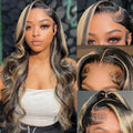 30-Inch Ombre Blonde Body Wave Wig – 13x4 HD Lace Front, 1B/27 Highlight Human Hair