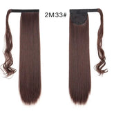 23 Inch Long Straight Ponytail Hair Clip In Synthetic Extensions Heat Resistant Hair Wrap Around Pony Hair Piece For Women