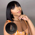 2x1 Straight Bob Wig with Bangs – Brazilian Human Hair