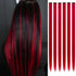6 Pcs Clip Extensions, 24 Inch Colored Hair Extensions Party Highlights Long Straight Synthetic Hairpieces for Women Kids Girl