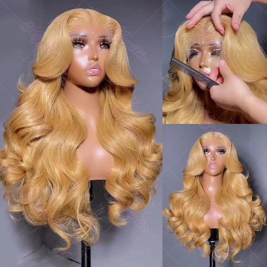 30-Inch Honey Blonde Body Wave Wig – HD Lace Front, 200% Density Human Hair