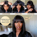 3x1 Middle Part Bone Straight Brazilian Wig