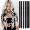 6 Pcs Clip Extensions, 24 Inch Colored Hair Extensions Party Highlights Long Straight Synthetic Hairpieces for Women Kids Girl