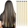 6 Pcs Clip Extensions, 24 Inch Colored Hair Extensions Party Highlights Long Straight Synthetic Hairpieces for Women Kids Girl