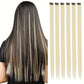 6 Pcs Clip Extensions, 24 Inch Colored Hair Extensions Party Highlights Long Straight Synthetic Hairpieces for Women Kids Girl