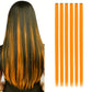 6 Pcs Clip Extensions, 24 Inch Colored Hair Extensions Party Highlights Long Straight Synthetic Hairpieces for Women Kids Girl