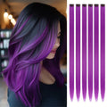 6 Pcs Clip Extensions, 24 Inch Colored Hair Extensions Party Highlights Long Straight Synthetic Hairpieces for Women Kids Girl
