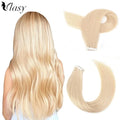 Straight Mini Tape-In Hair Extensions – Seamless Skin Weft, 100% Human Hair (12"–24")