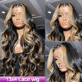 30-Inch Ombre Blonde Body Wave Wig – 13x4 HD Lace Front, 1B/27 Highlight Human Hair