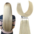 Straight Mini Tape-In Hair Extensions – Seamless Skin Weft, 100% Human Hair (12"–24")