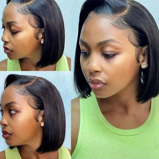 Straight Bob Lace Front Wig – 13x4 Glueless, 250% Density Human Hair