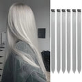 6 Pcs Clip Extensions, 24 Inch Colored Hair Extensions Party Highlights Long Straight Synthetic Hairpieces for Women Kids Girl