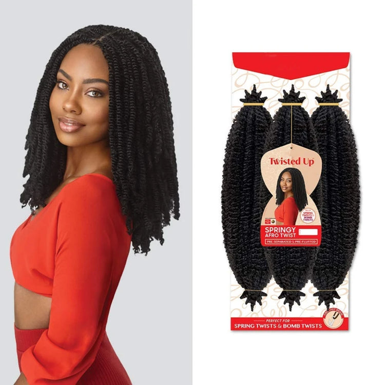 3X Springy Afro Twist Synthetic Braid 16/24Inch Short Soft Afro Twist Crochet Braiding Hair Natural Hairstyles for Black Women