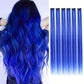 6 Pcs Clip Extensions, 24 Inch Colored Hair Extensions Party Highlights Long Straight Synthetic Hairpieces for Women Kids Girl