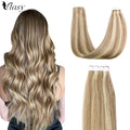 Straight Mini Tape-In Hair Extensions – Seamless Skin Weft, 100% Human Hair (12"–24")