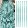 6 Pcs Clip Extensions, 24 Inch Colored Hair Extensions Party Highlights Long Straight Synthetic Hairpieces for Women Kids Girl