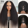 Kinky Straight V-Part & U-Part Drawstring Wig – 100% Human Hair