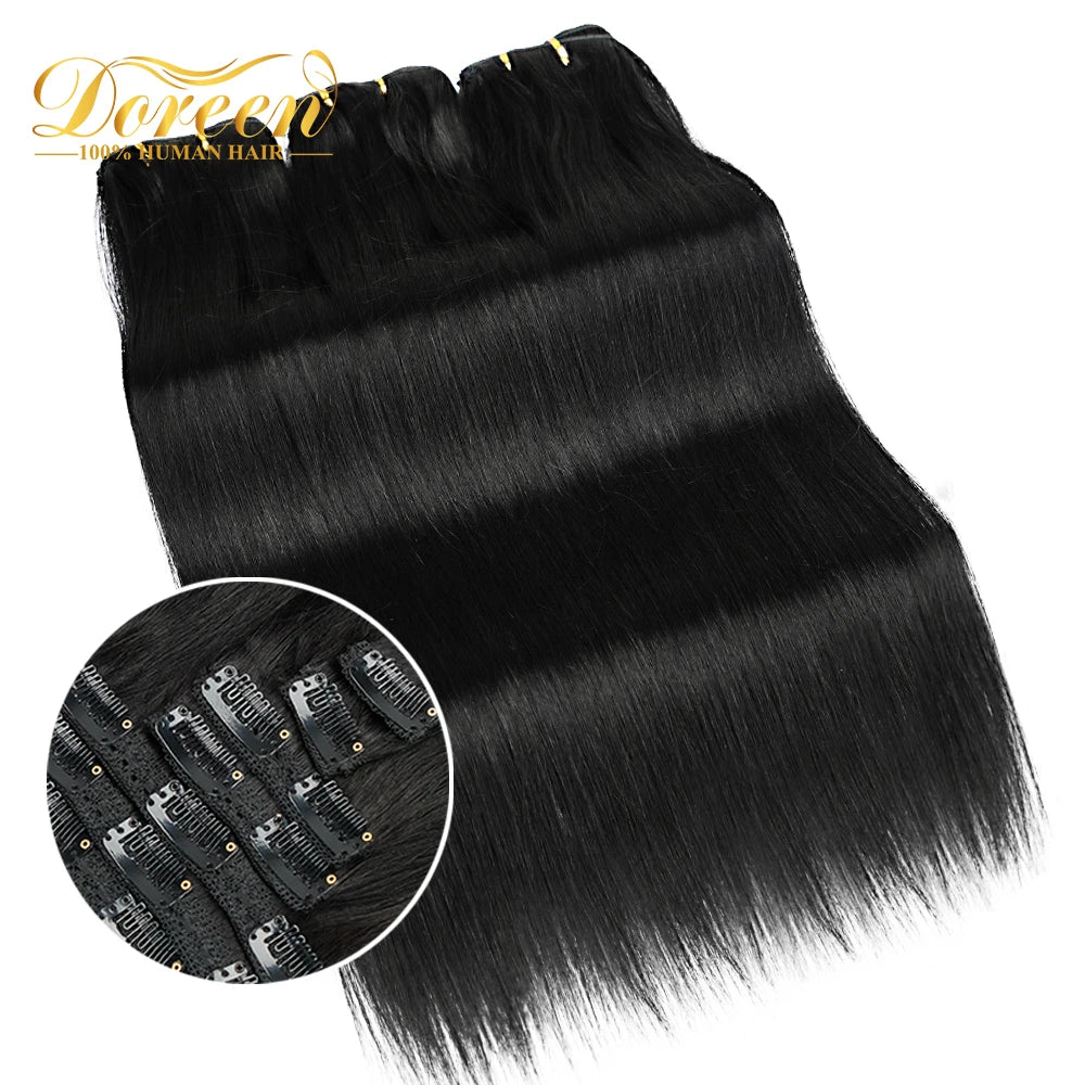 Doreen Brazilian Straight Clip-In Human Hair Extensions 160G-240G 10Pcs