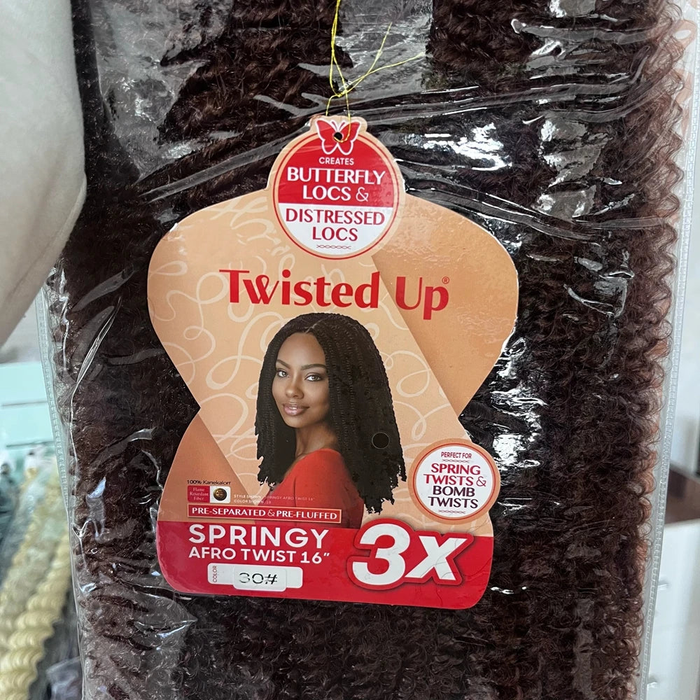 3X Springy Afro Twist Synthetic Braid 16/24Inch Short Soft Afro Twist Crochet Braiding Hair Natural Hairstyles for Black Women