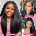 360° HD Lace Front Wig – 40-Inch Kinky Yaki Straight Human Hair