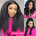 360° HD Lace Front Wig – 40-Inch Kinky Yaki Straight Human Hair