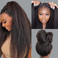 360° HD Lace Front Wig – 40-Inch Kinky Yaki Straight Human Hair