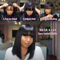 2x1 Straight Bob Wig with Bangs – Brazilian Human Hair