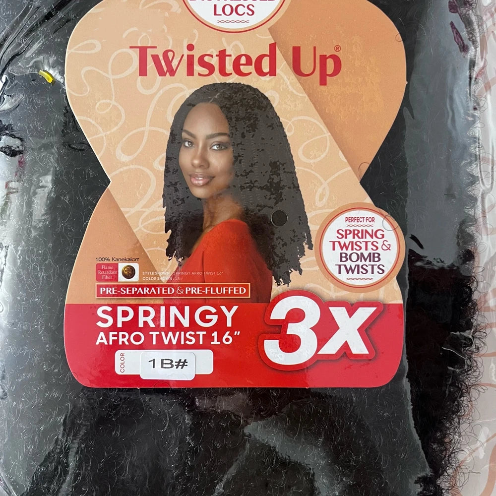 3X Springy Afro Twist Synthetic Braid 16/24Inch Short Soft Afro Twist Crochet Braiding Hair Natural Hairstyles for Black Women