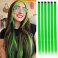 6 Pcs Clip Extensions, 24 Inch Colored Hair Extensions Party Highlights Long Straight Synthetic Hairpieces for Women Kids Girl